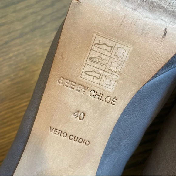 CHLOE See by Chloé Zipper Leather Bow Accents Pumps EU 40 - Picture 13 of 15